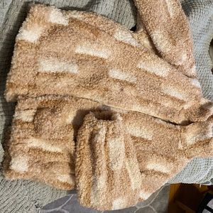 NWT Mixed Tan Teddy Bear Jacket - These Three Boutique
